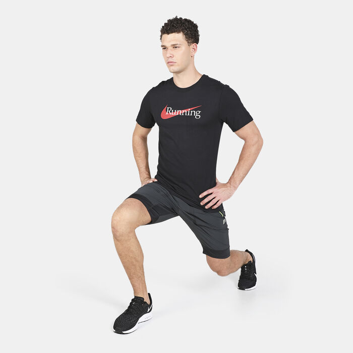 Nike Men's Dri-FIT Running T-Shirt Black image number 4