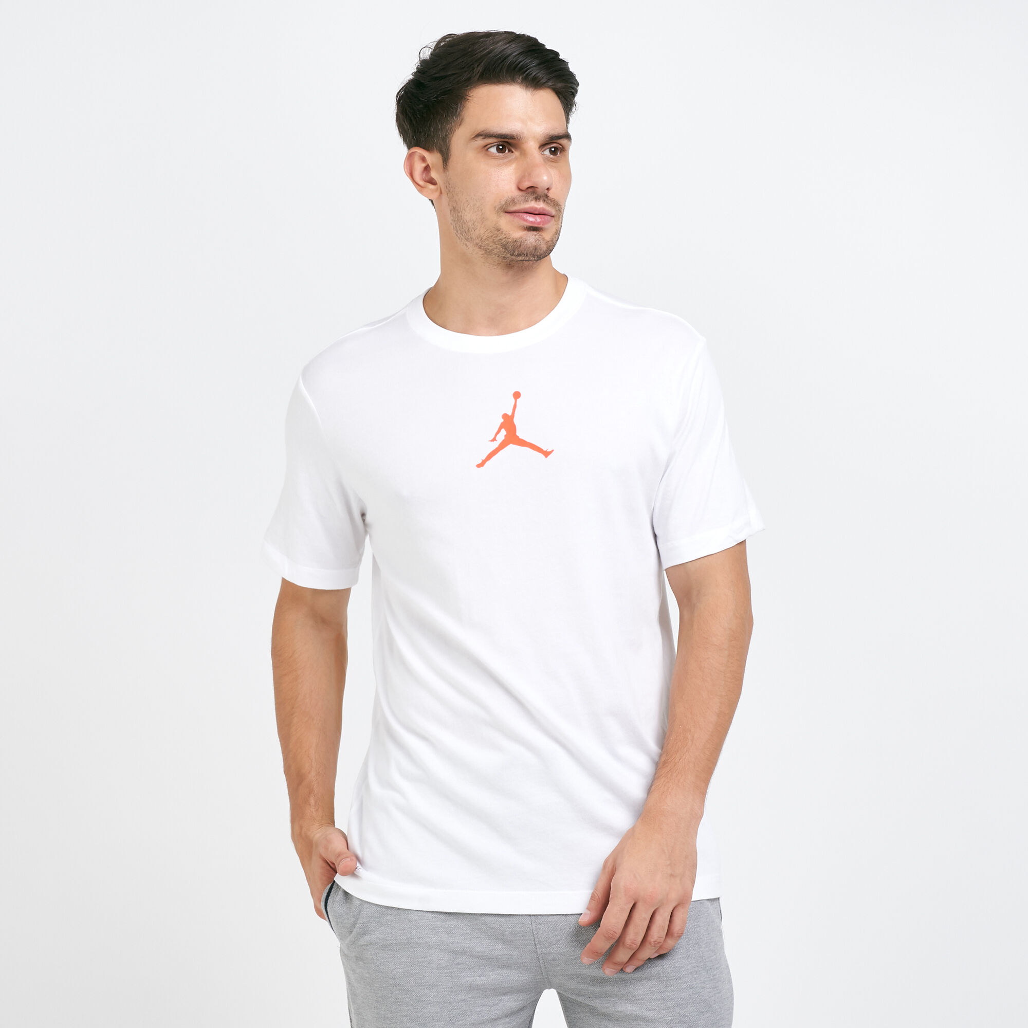nike jordan jumpman crew neck sweat in grey