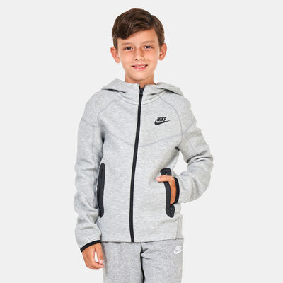 Nike Kids' Sportswear Tech Fleece Full-Zip Hoodie (Older Kids) Grey