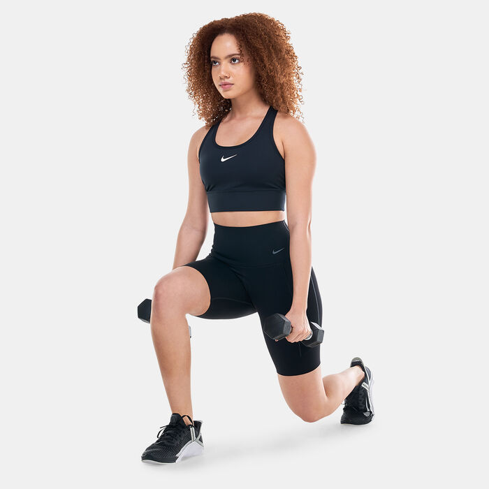 Nike Women's Swoosh Medium-Support Padded Longline Sports Bra Black Nike Women's Swoosh Medium-Support Padded Longline Sports Bra Black image number 2