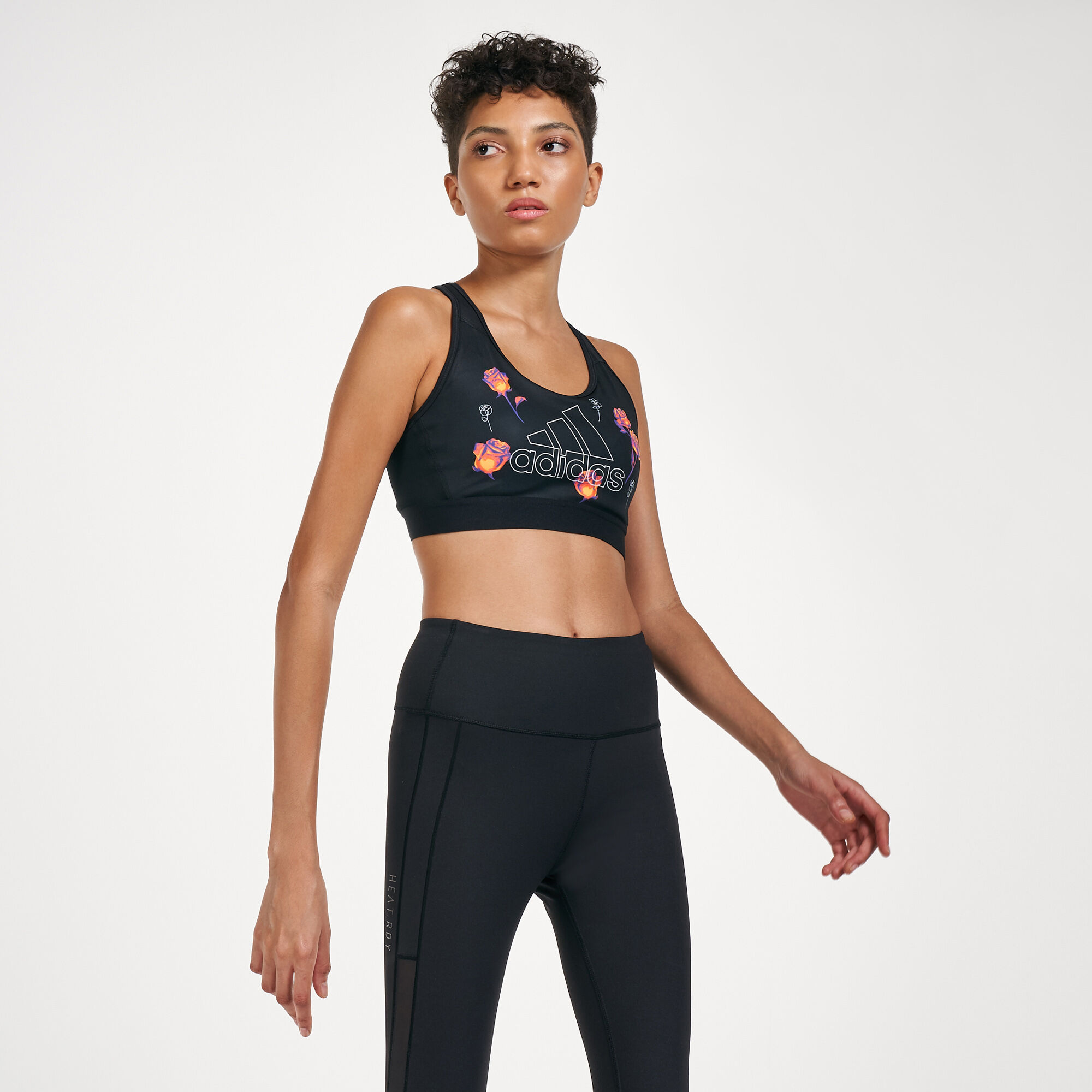Adidas floral sports bra clearance