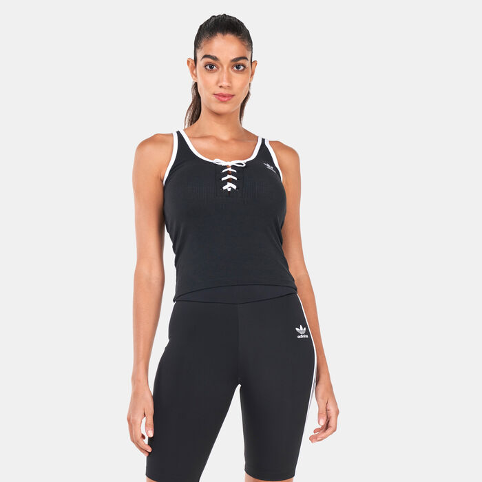 adidas Originals Women's Original Laced Tank Top Black adidas Originals Women's Original Laced Tank Top Black image number 0