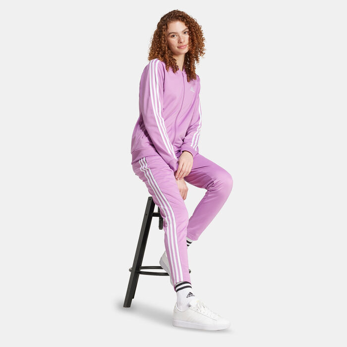 adidas Women's Essentials 3-Stripes Tracksuit Purple image number 2