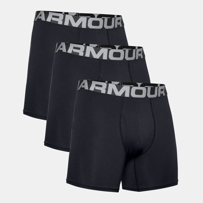 Under Armour Men's Charged Cotton® Boxerjock® Boxers (3 Pack) Black image number 2