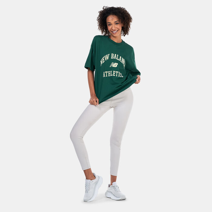 New Balance Women's Athletics Varsity Boxy T-Shirt Green New Balance Women's Athletics Varsity Boxy T-Shirt Green image number 2