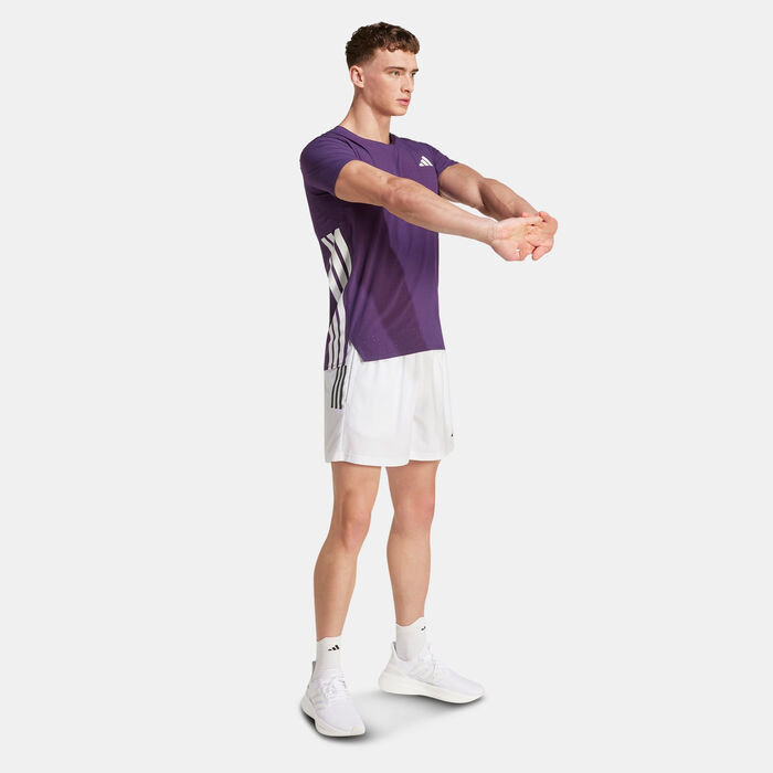 adidas Men's Adizero Running T-Shirt Purple image number 2