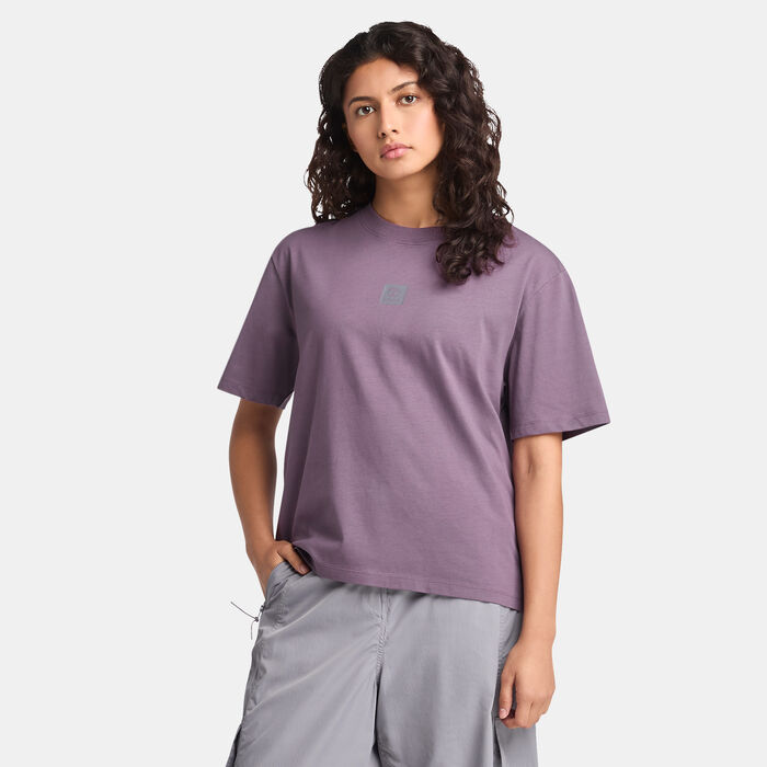 Timberland Women's Stack Logo T-Shirt Purple image number 0