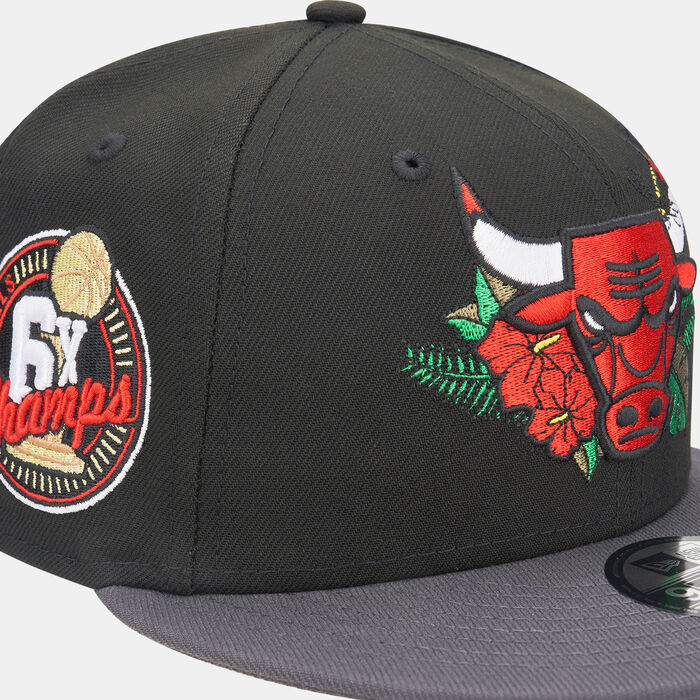 New Era Men's NBA Chicago Bulls Floral 9FIFTY Cap Black image number 2