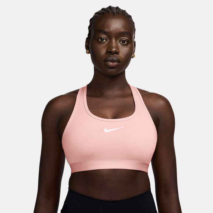 Nike Women's Dri-FIT Swoosh Medium-Support Training Sports Bra Pink Nike Women's Dri-FIT Swoosh Medium-Support Training Sports Bra Pink image number 0