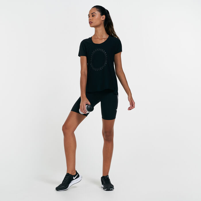 Nike Women's Icon Clash Miler T-Shirt Black Nike Women's Icon Clash Miler T-Shirt Black image number 2