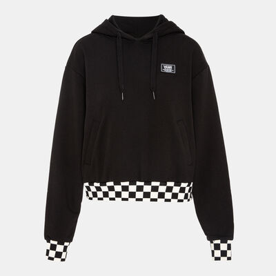 Vans Women's Boom Boom Check Crop II Hoodie Black