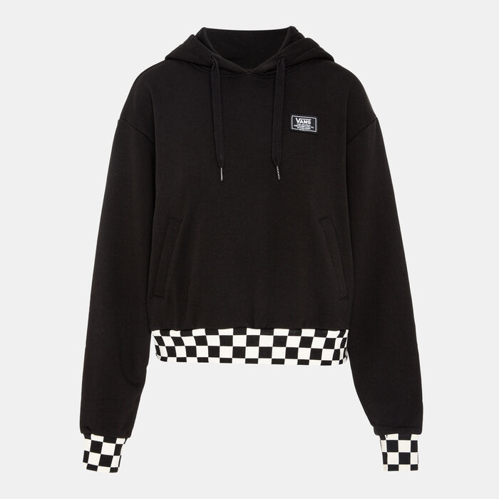 Vans Women's Boom Boom Check Crop II Hoodie Black image number 0