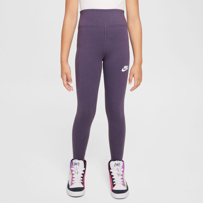 Nike Kids' Sportswear Classic High-Waisted Leggings Purple image number 0