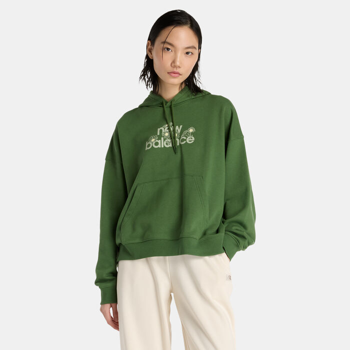 New Balance Women's Flower Hoodie Green New Balance Women's Flower Hoodie Green image number 0