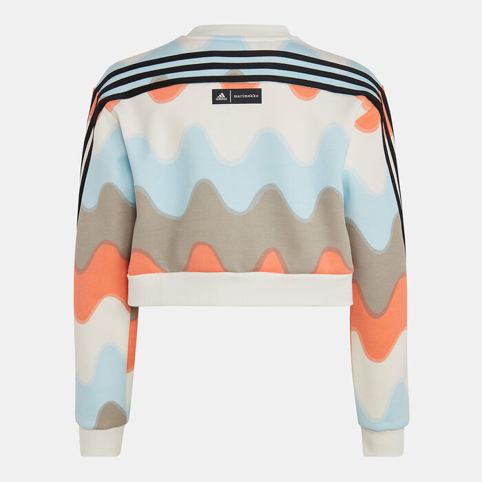 adidas Kids' Marimekko Allover Print Sweatshirt Grey adidas Kids' Marimekko Allover Print Sweatshirt Grey image number 2