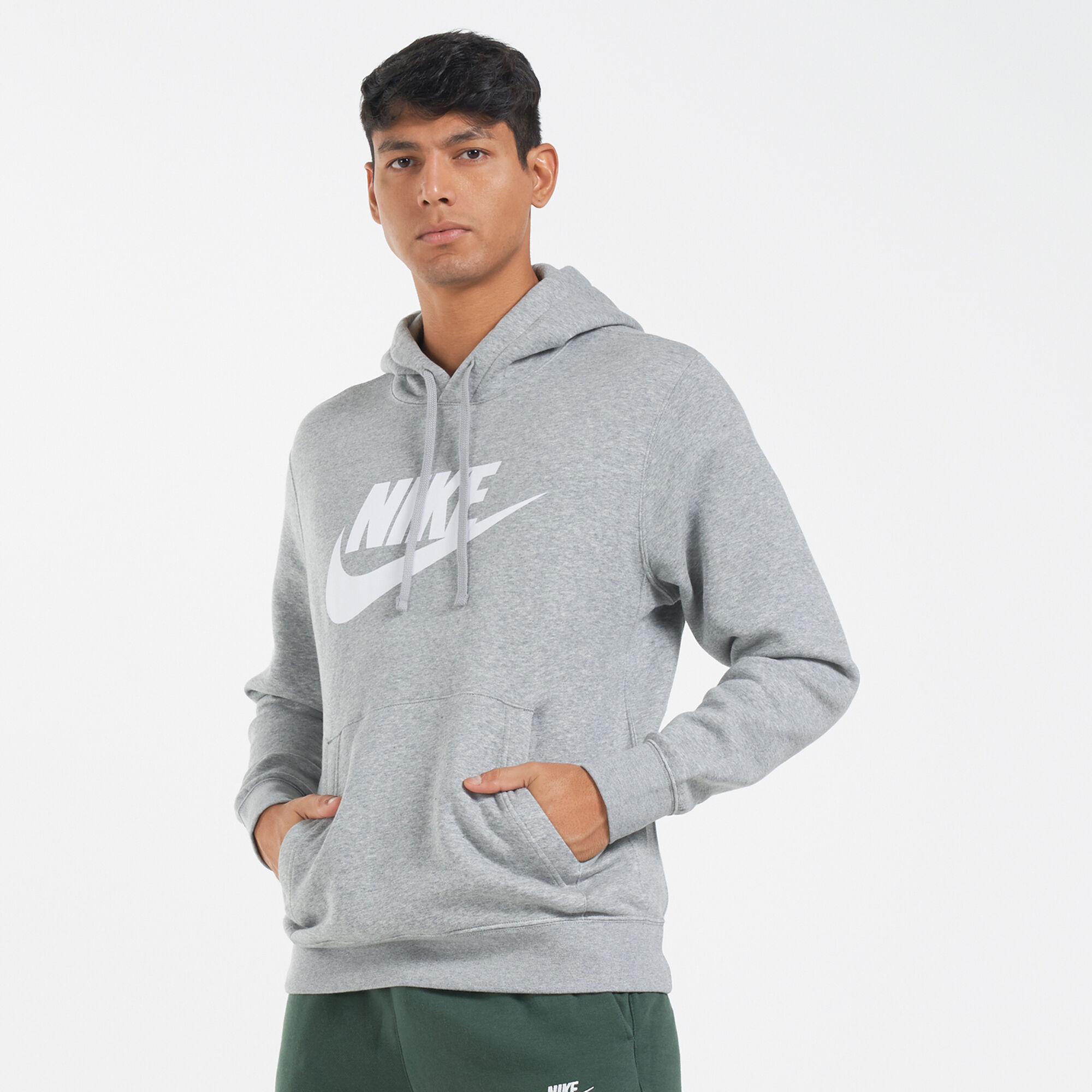 Grey cotton nike hoodie discount