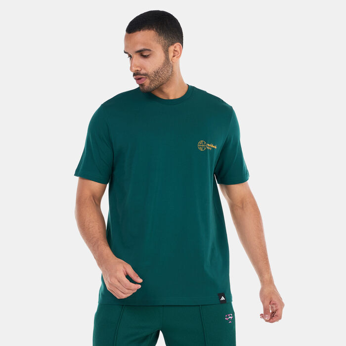 adidas Men's Worldwide Hoops Graphic Basketball T-Shirt Green image number 0