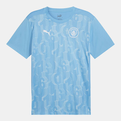 PUMA Men's Manchester City 24/25 Pre-Match Football Top White PUMA Men's Manchester City 24/25 Pre-Match Football Top White