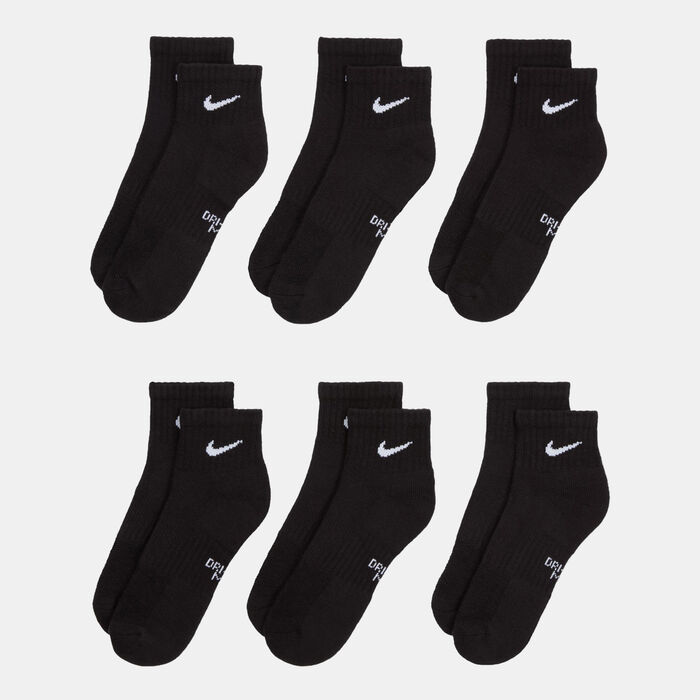 Nike Kids' Everyday Plus Cushioned Training Ankle Socks (6 Pairs) Black image number 2
