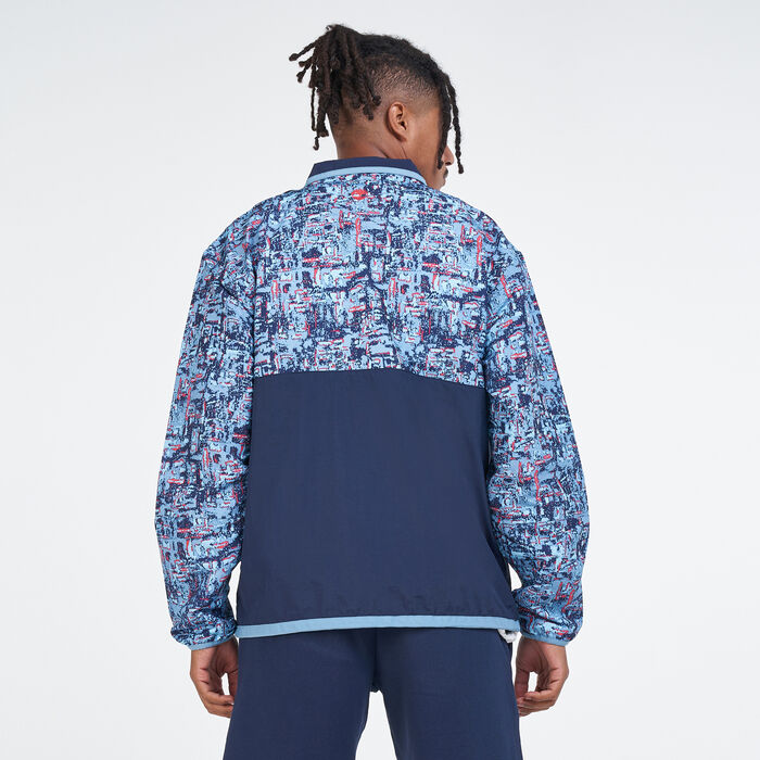 Timberland Men's YC Summer Allover Print Packable Anorak Jacket Blue Timberland Men's YC Summer Allover Print Packable Anorak Jacket Blue image number 1