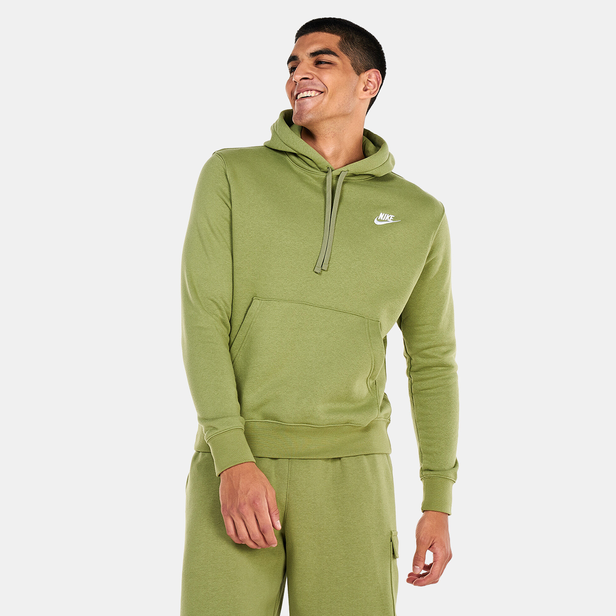 Nike sportswear club fleece hoodie green clearance