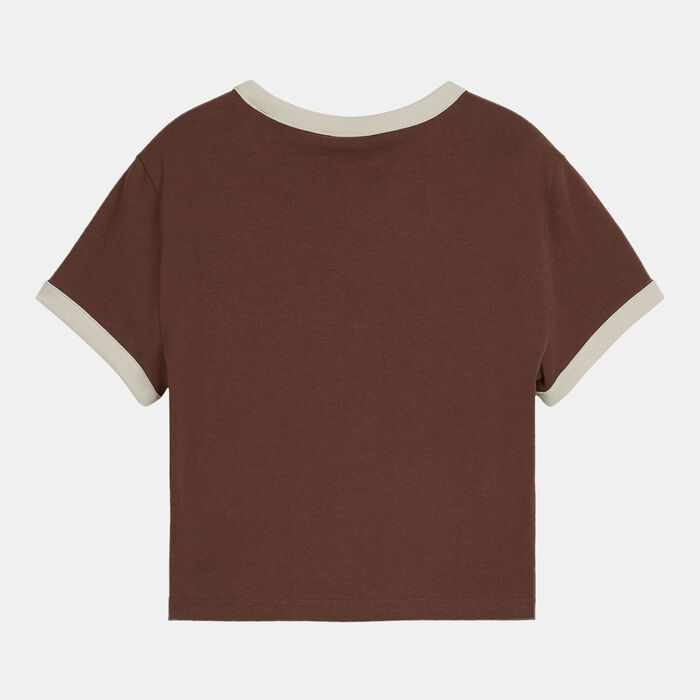 PUMA Women's Downtown Graphic Baby T-Shirt Brown image number 1