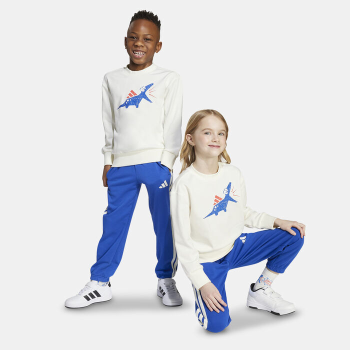 adidas Kids' Seasonal Essentials Adiraptor Fleece Joggers Set White adidas Kids' Seasonal Essentials Adiraptor Fleece Joggers Set White image number 4