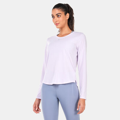 Nike Women's One Dri-FIT UV Luxe Long-Sleeve T-Shirt Purple Nike Women's One Dri-FIT UV Luxe Long-Sleeve T-Shirt Purple
