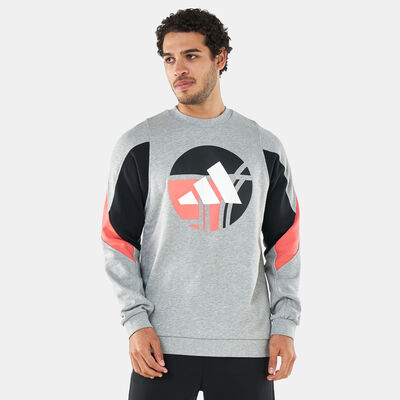 adidas Men's Studio Lounge Graphic Sweatshirt Brown