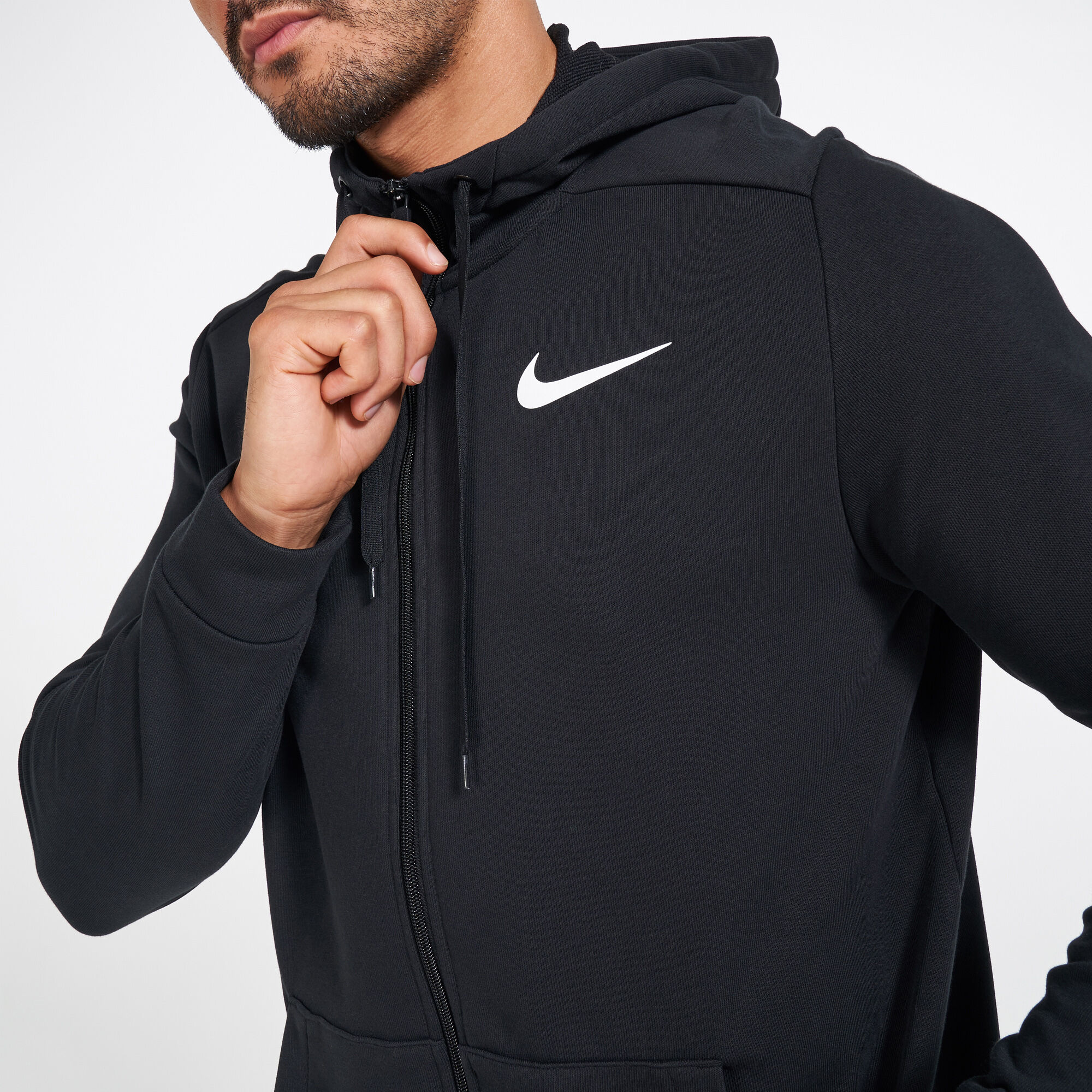 Men s Dry Dri FIT Fitness Full Zip Hoodie Black Nike in KSA SSS