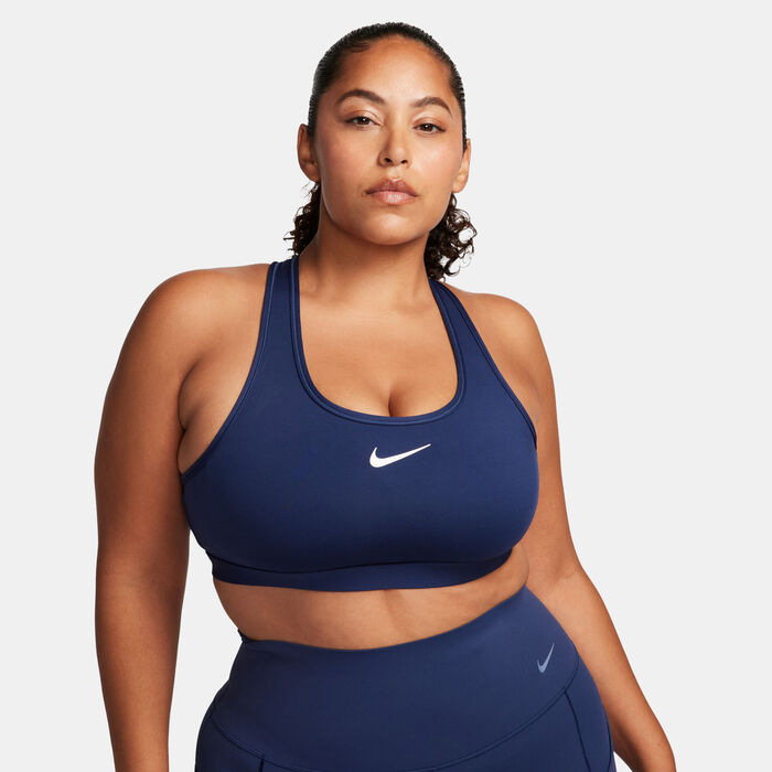 Nike Women's Swoosh Medium Support Training Sports Bra Blue Nike Women's Swoosh Medium Support Training Sports Bra Blue image number 0