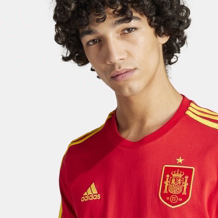 adidas Men's Spain DNA 3-Stripes T-Shirt Red adidas Men's Spain DNA 3-Stripes T-Shirt Red image number 3