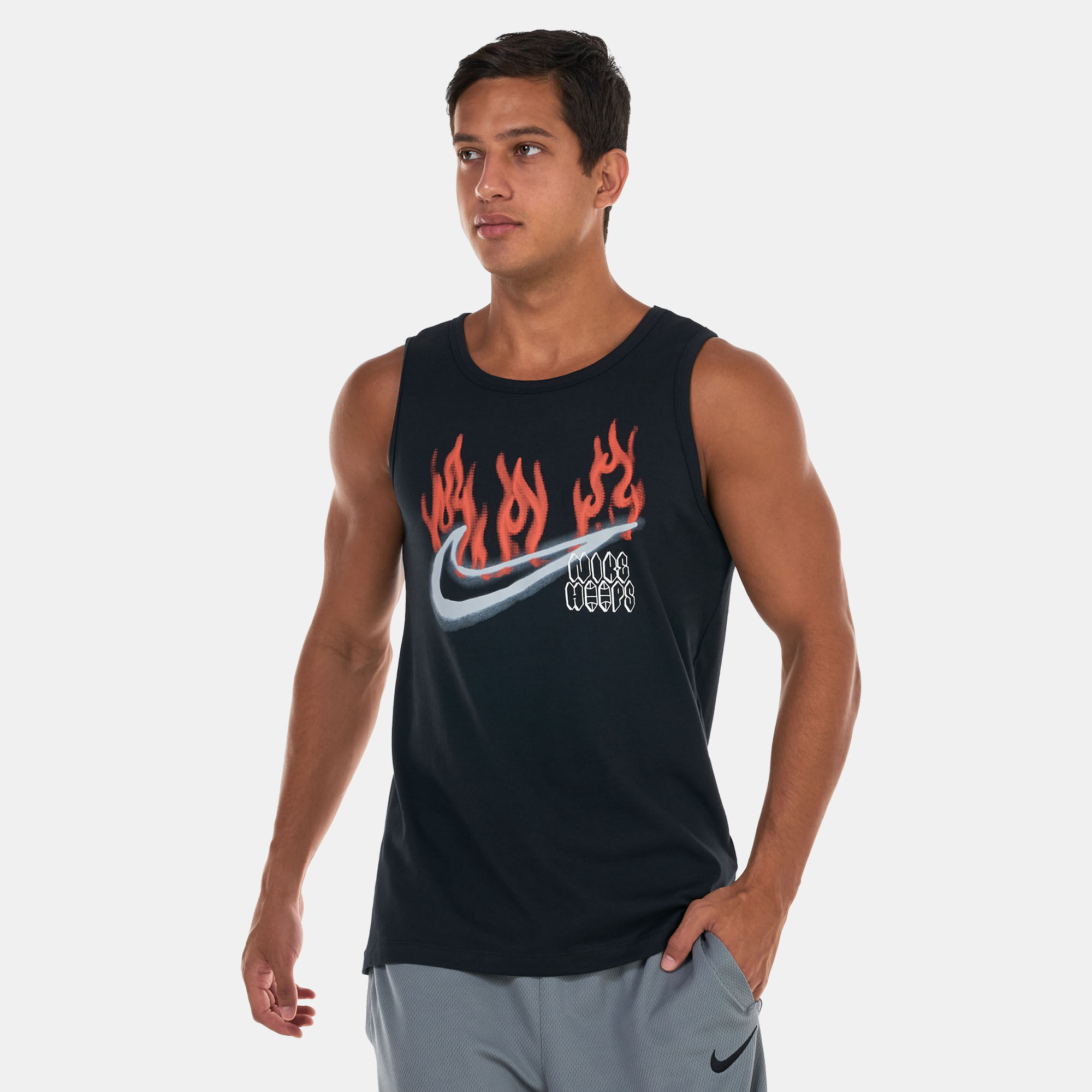 Buy Nike Men s Swoosh Basketball Tank Top Black in KSA SSS