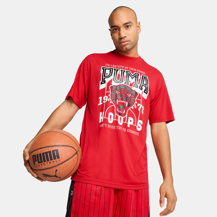 PUMA Men's Rival Rage Basketball T-Shirt Red image number 0