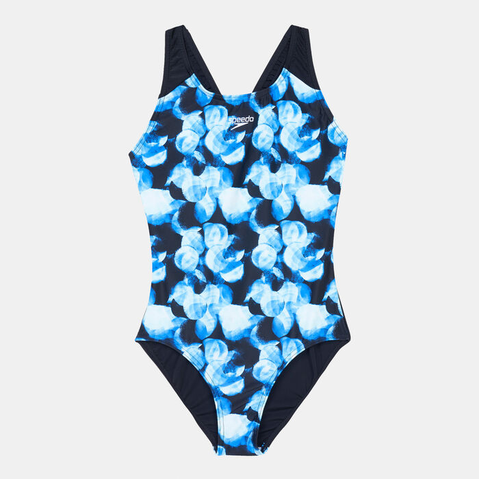 Speedo Kids' Allover Print Splashback Swimsuit Black image number 0