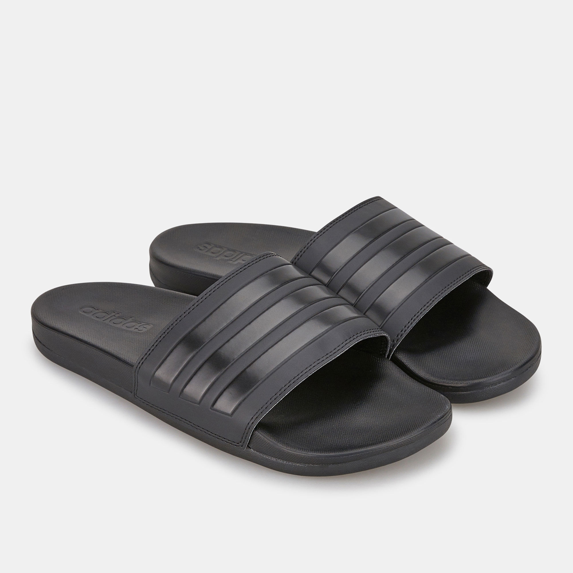 All black adidas adilette slides online