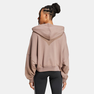 adidas Originals Women's Essentials French Terry Full-Zip Hoodie Brown