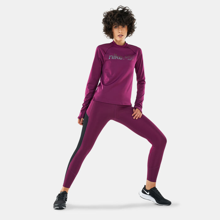 Nike Women's Air Dri-FIT Running Mid-layer T-Shirt Purple Nike Women's Air Dri-FIT Running Mid-layer T-Shirt Purple image number 2