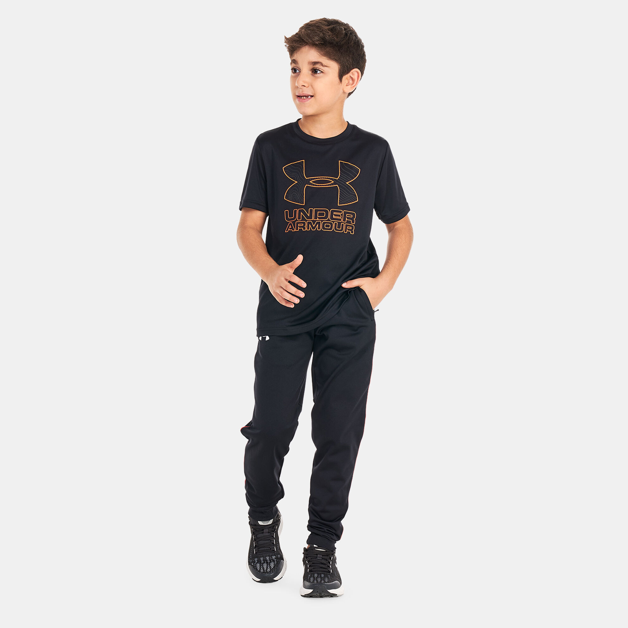 Boys black store under armour pants