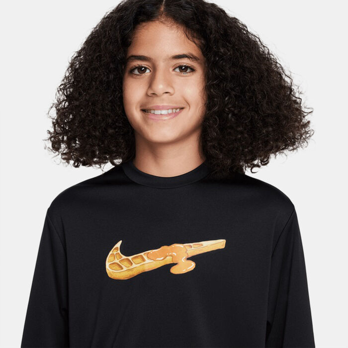 Nike Swim Kids' Logo Hydroguard Swimming T-Shirt Black image number 2