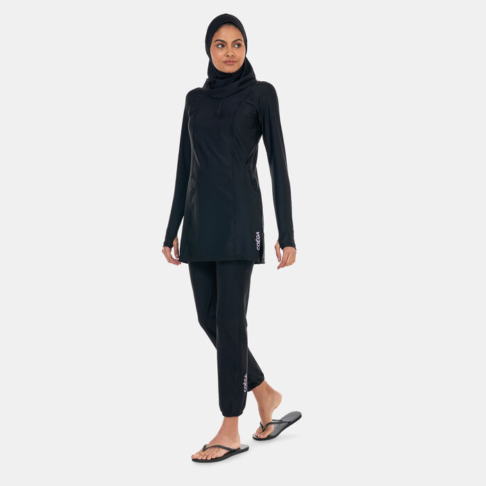 COEGA Women's Modest 3-Piece Swimsuit Set Black COEGA Women's Modest 3-Piece Swimsuit Set Black image number 2