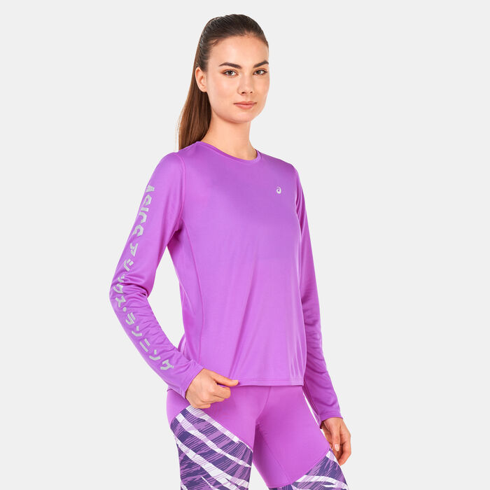 ASICS Women's Katakana Long Sleeve T-Shirt Purple ASICS Women's Katakana Long Sleeve T-Shirt Purple image number 0
