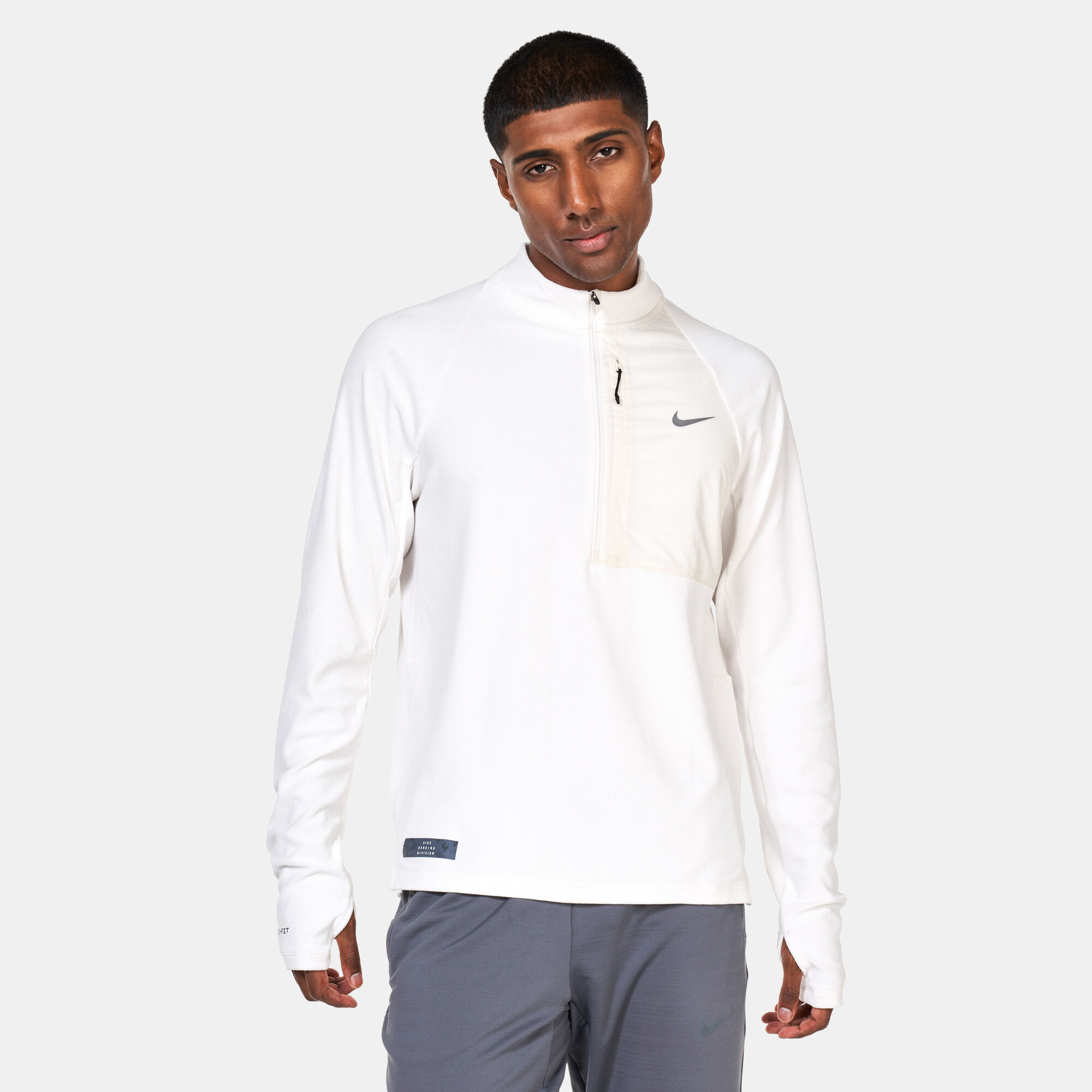 Nike half zip white online
