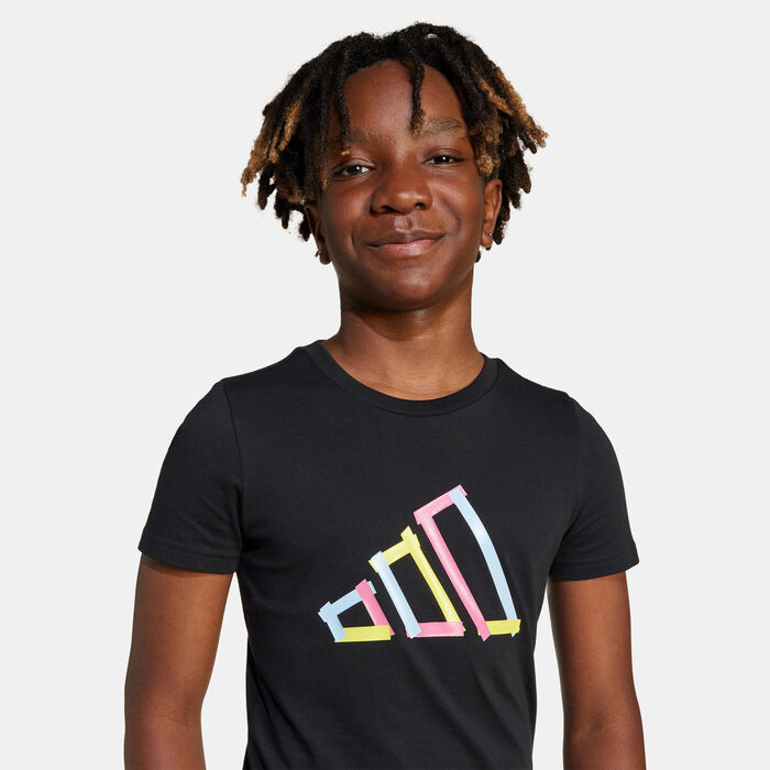 adidas Kids' Tech Logo Graphic T-Shirt Black image number 3