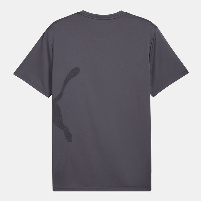PUMA Men's Train All Day Big Logo T-Shirt Grey PUMA Men's Train All Day Big Logo T-Shirt Grey image number 1