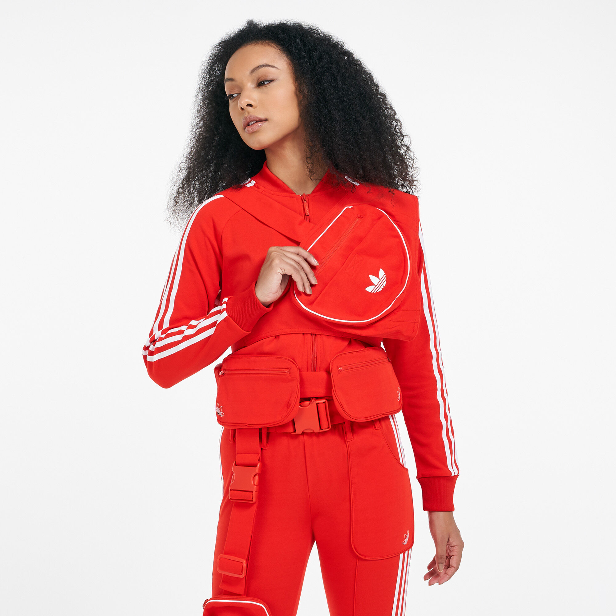 Adidas red superstar sale track jacket women's