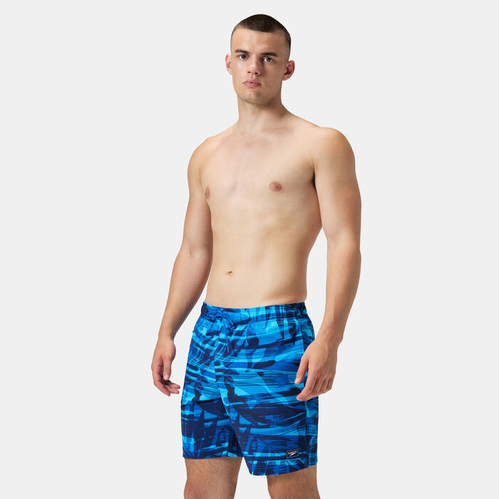 Speedo Men's Printed Redondo Edge Volley Swimming Shorts Blue image number 0