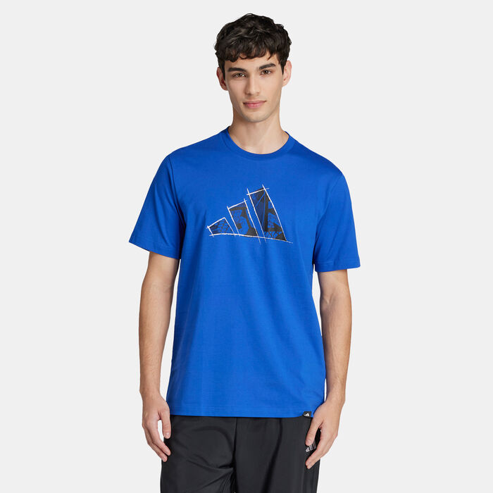 adidas Men's Graphic T-Shirt Blue adidas Men's Graphic T-Shirt Blue image number 0