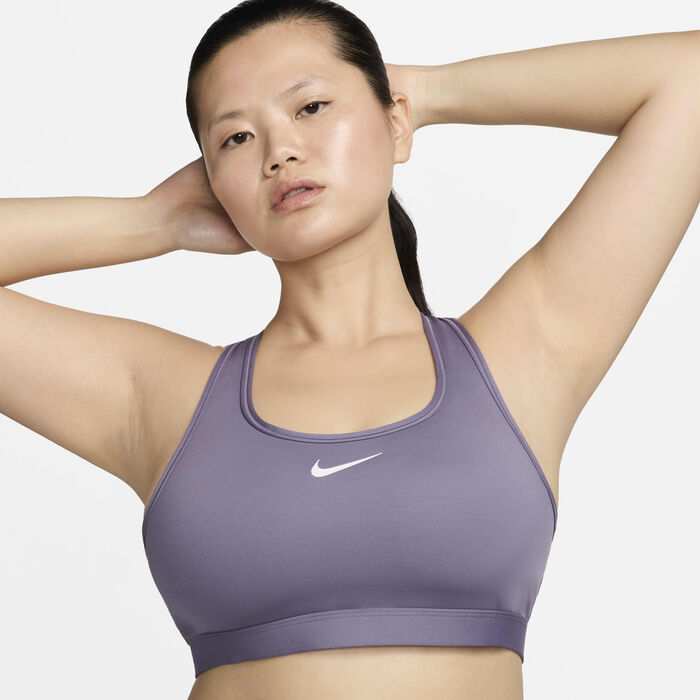 Nike Women's Dri-FIT Swoosh Medium-Support Training Sports Bra Grey Nike Women's Dri-FIT Swoosh Medium-Support Training Sports Bra Grey image number 0