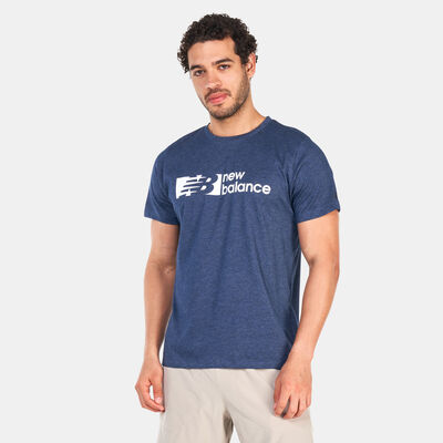New Balance Men's Heathertech Graphic T-Shirt Blue